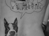 Татуировка собака на спине