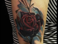 Татуировка роза на плече