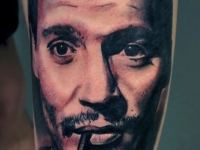 Татуировка портрет с сигаретой