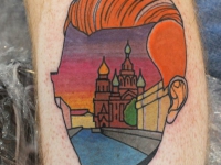 Татуировка голова и кремль