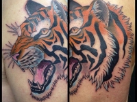 Татуировка большая голова тигра на руке