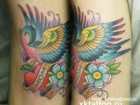 Татуировка птица с сердцем