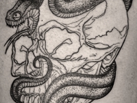 Татуировка череп и змея