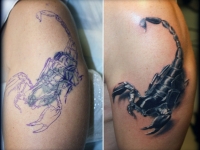 Татуировка скорпион на плече