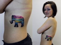 Татуировка слон на боку