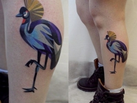 Татуировка птица на голеностопе