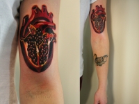 Татуировка сердце на плече