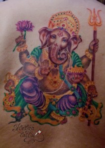 татуировка tattoo ганеш ганеша индия этно бог божество индийская на спине
