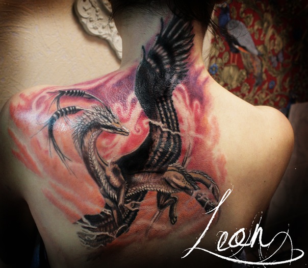 Татуировка, tattoo dragon, дракон, фентези, fantasy