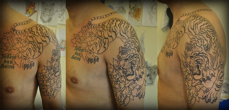 тигр, татуировка, студия татуировки, эскиз тигра,олдскул, фестиваль татуировки, тату-галлерея,tatoo-мастер, 
