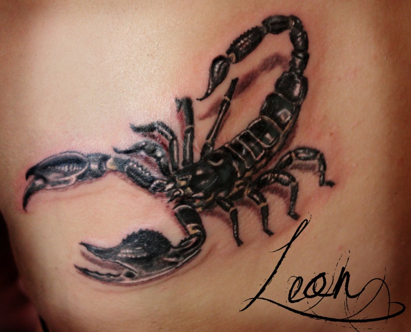 татуировка в реализме - скорпион,Scorpion Tattoo