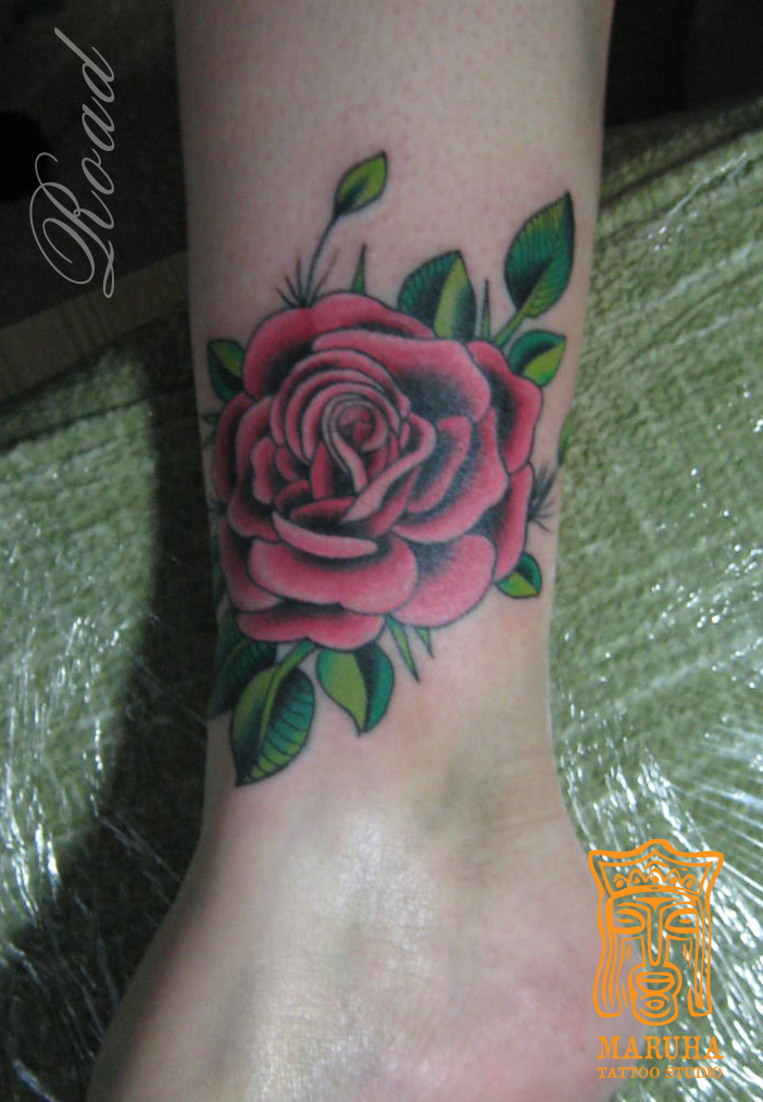 татуировка роза tattoo rase old school neotraditional олд скул