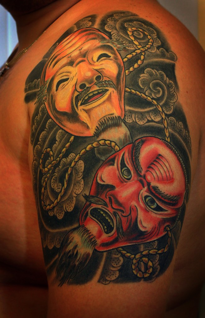 Художественная татуировка, тату, японская татуировка, японская традиционная татуировка, тату Кабуки, тату маски, tattoo, Japanese tattoo