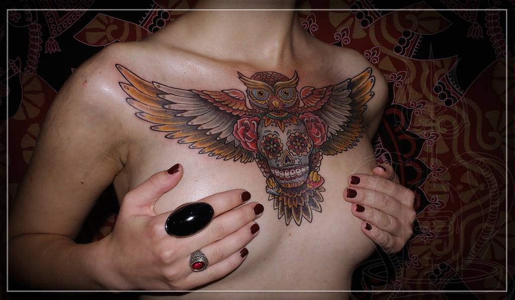 artist tattoo, tattoo, owl tatto, skull tattoo, tattoo owl with skull, художественная татуировка, татуировка совы, тату совы с черепом, татуировка сова с черепом