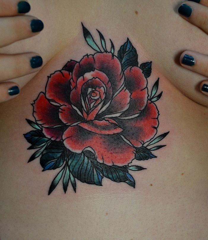 Татуировка розы, цветы. Мастер Виолетта Доморад.