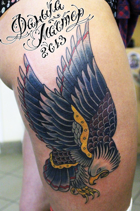 Художественная татуировка "Орел". Сотворил Данила- Мастер.