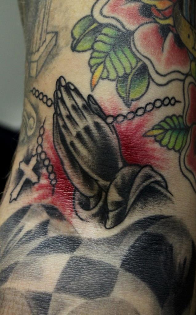 Художественная татуировка "Молитва". Выполнена мастером Валерой Моргуновым.
