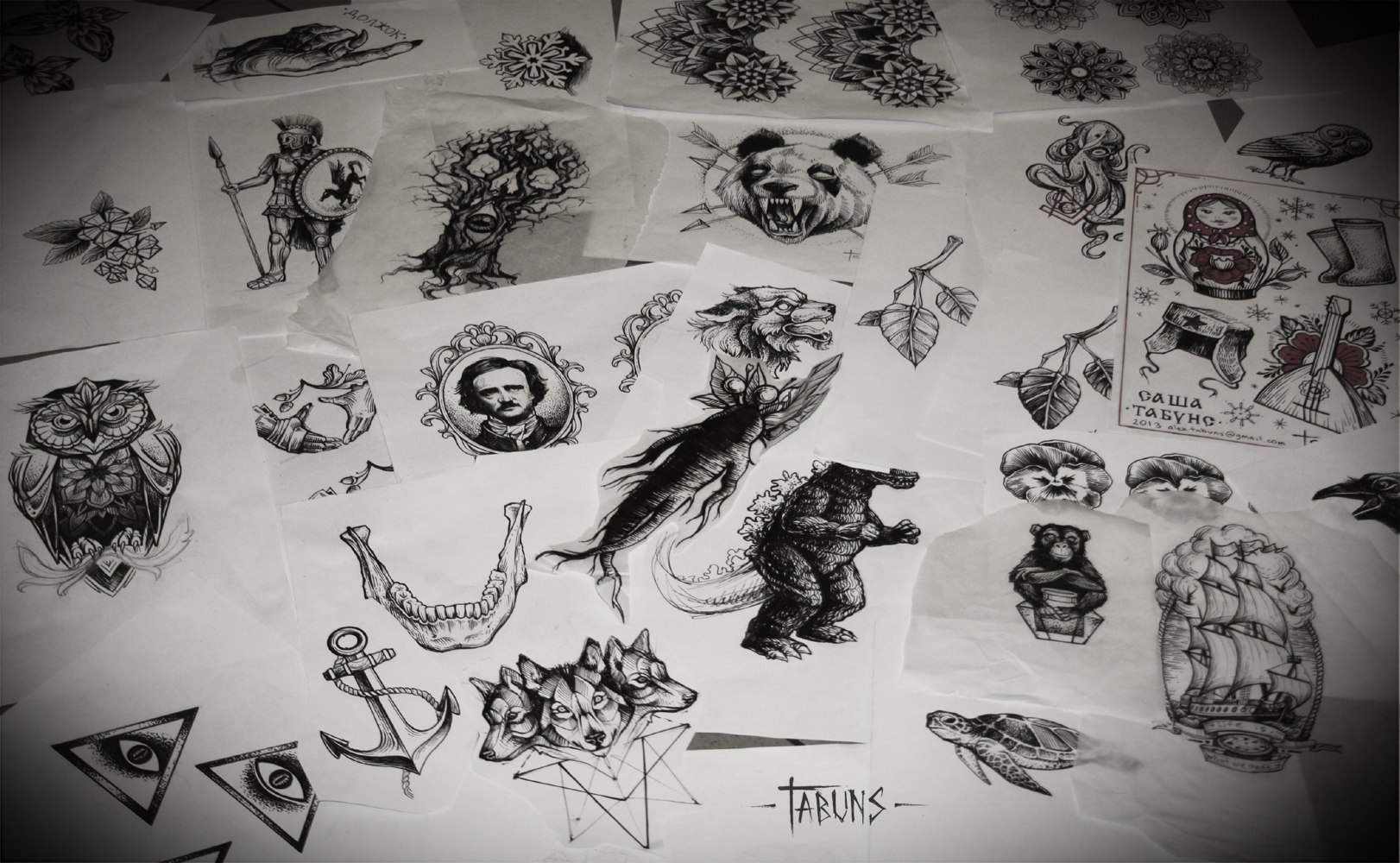 Часть флэшей, нарисованных мастером татуировки Александрой Табунс за месяц!