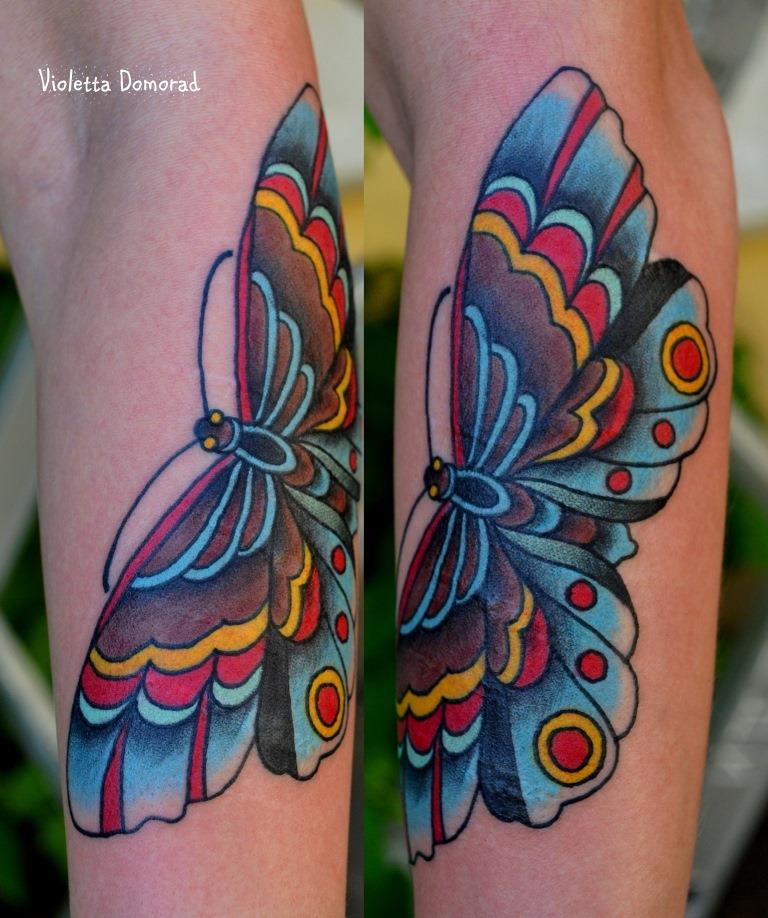 Татуировка бабочка. Мастер Виолетта.