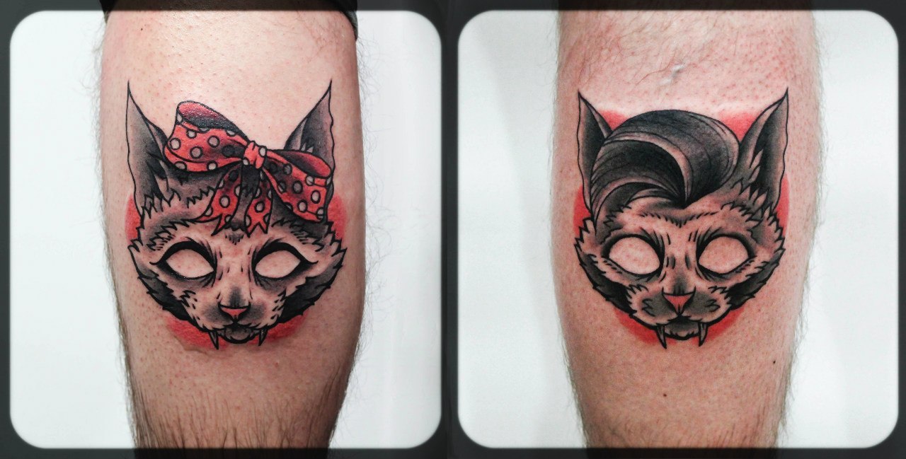 Художественная татуировка «Кот». Мастер Денис Марахин.