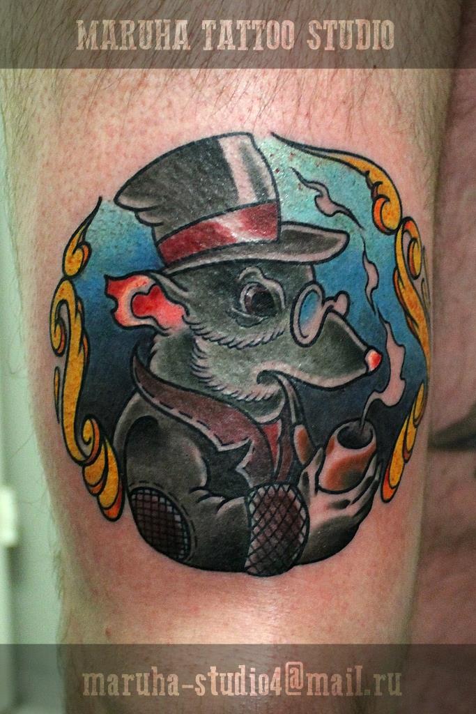 Художественная татуировка "Крыс". Мастер Валера Моргунов.
