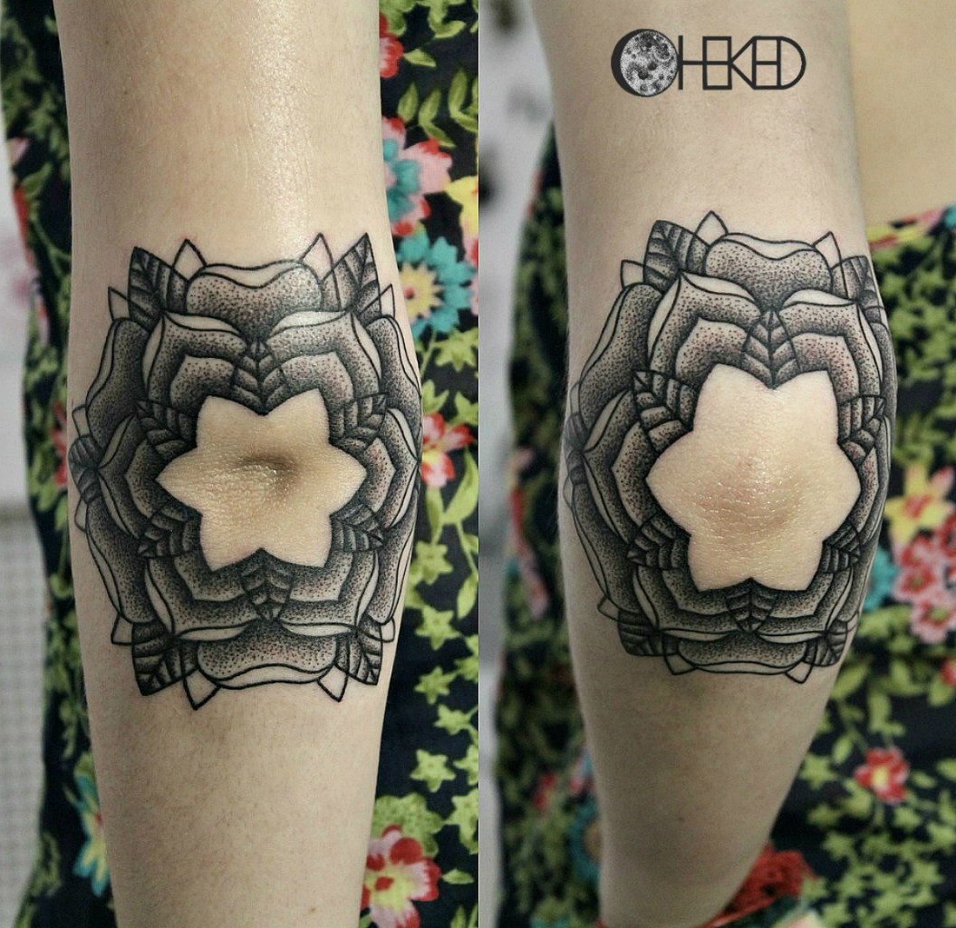Художественная татуировка «Мандала». Мастер Алиса Чекед.