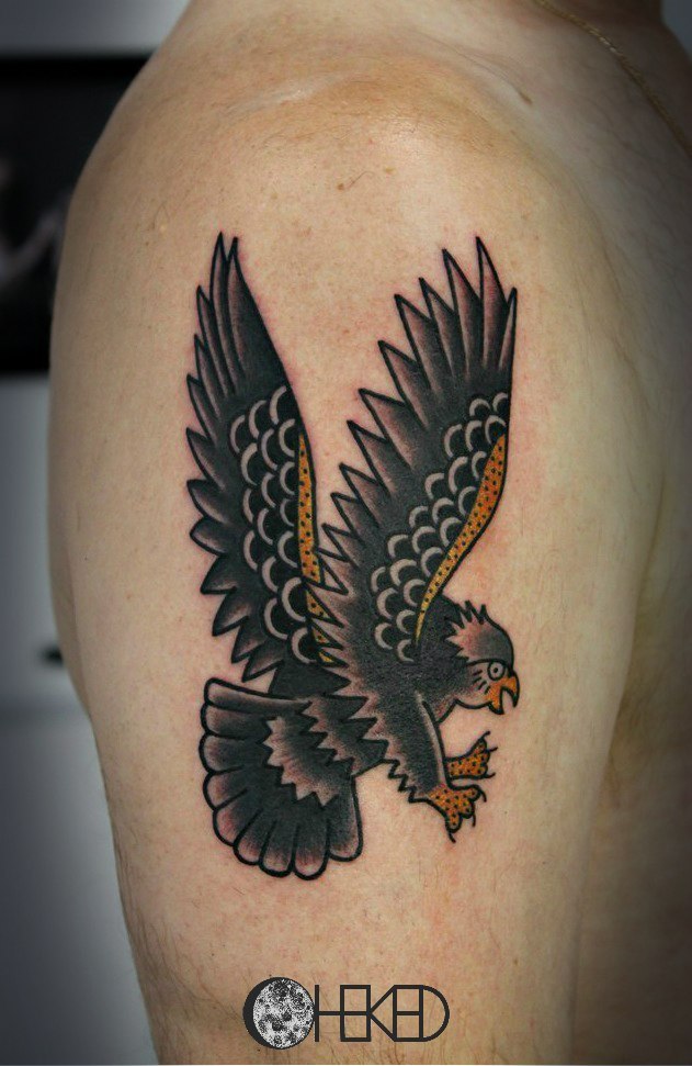 Художественная татуировка «Орел». Мастер Алиса Чекед.