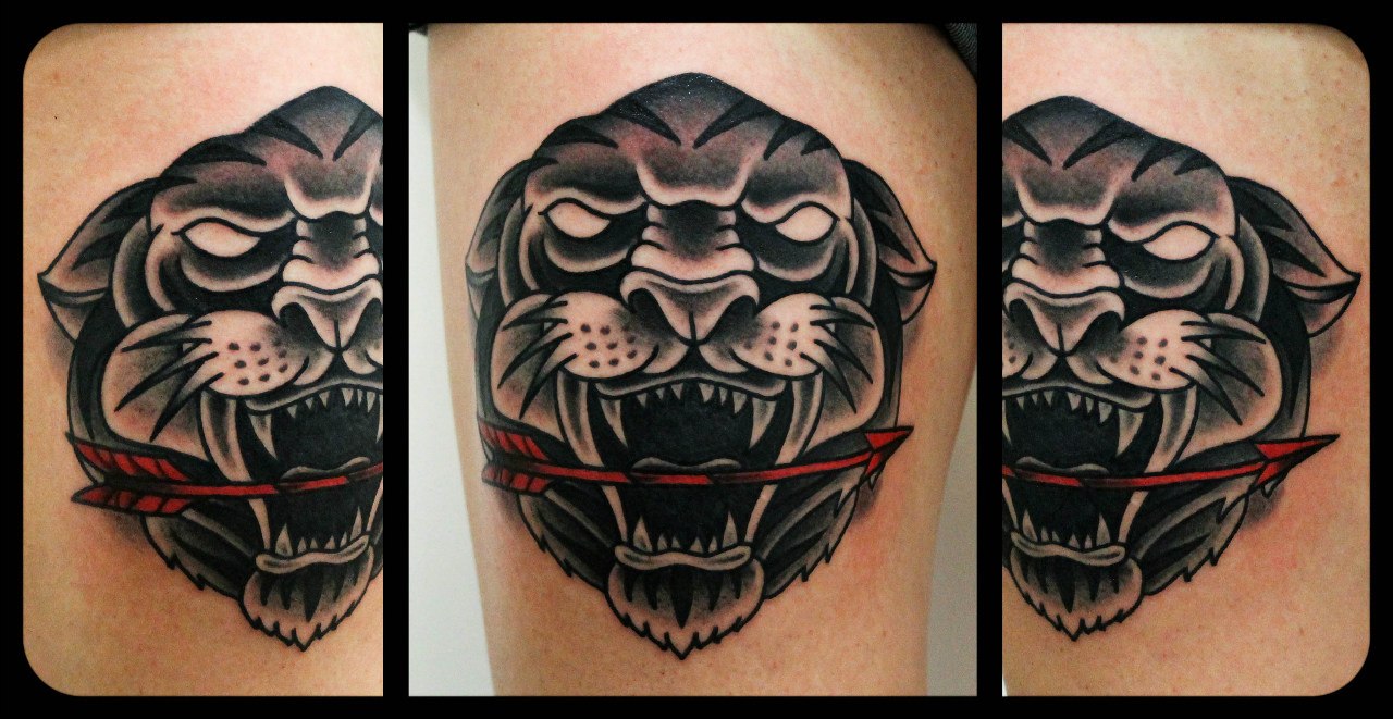 Художественная татуировка "Тигр". Мастер Денис Марахин.