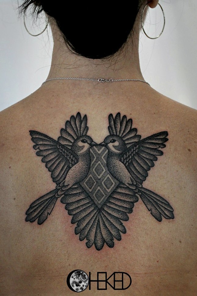 Художественная татуировка "Птицы". Мастер Алиса Чекед.