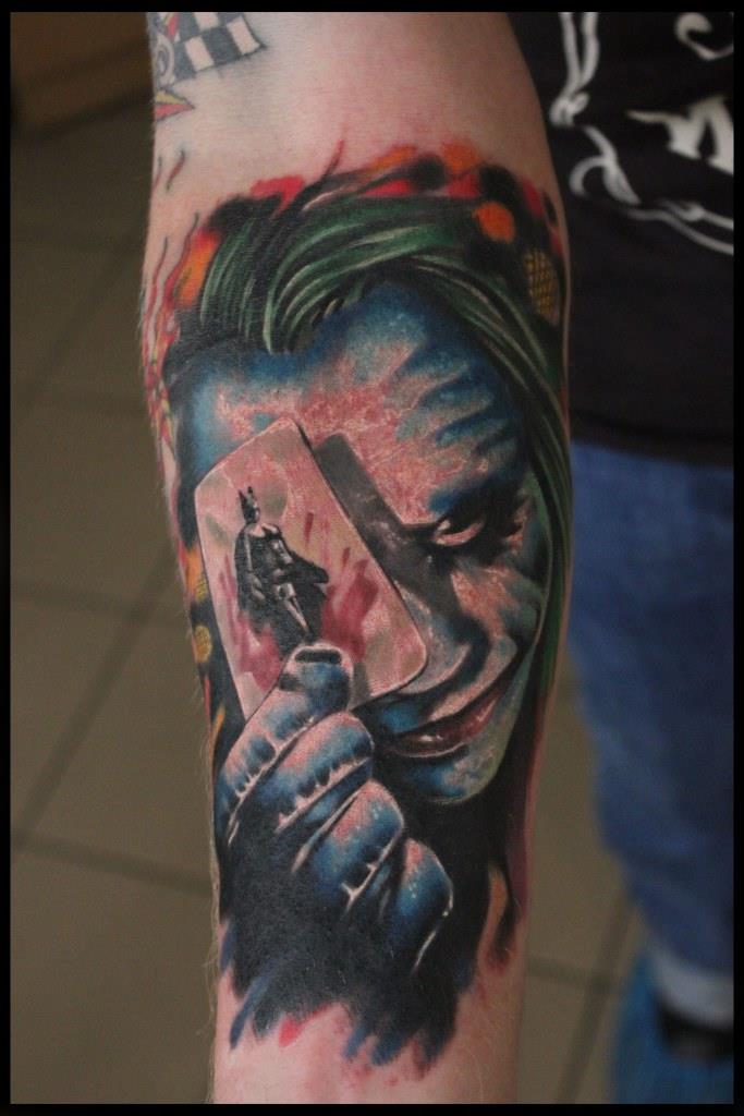 Художественная татуировка "Джокер" от мастера Сергея Horror