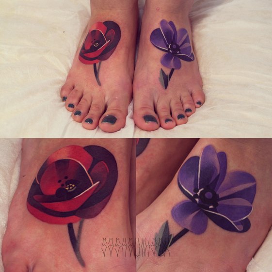 Художественная татуировка «Цветы». Мастер Саша Unisex.