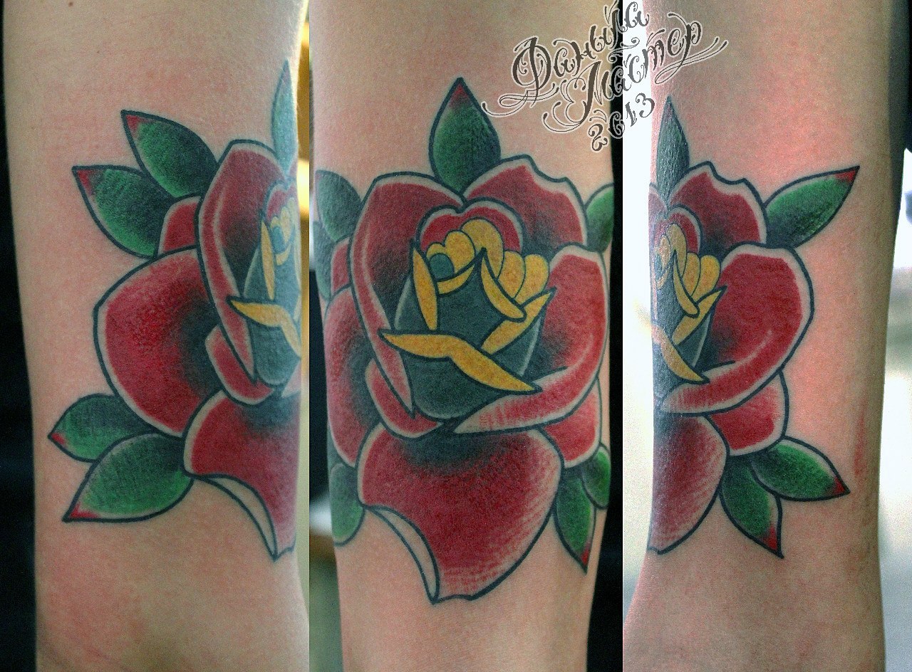 Художественная татуировка Роза от Данилы-Мастера