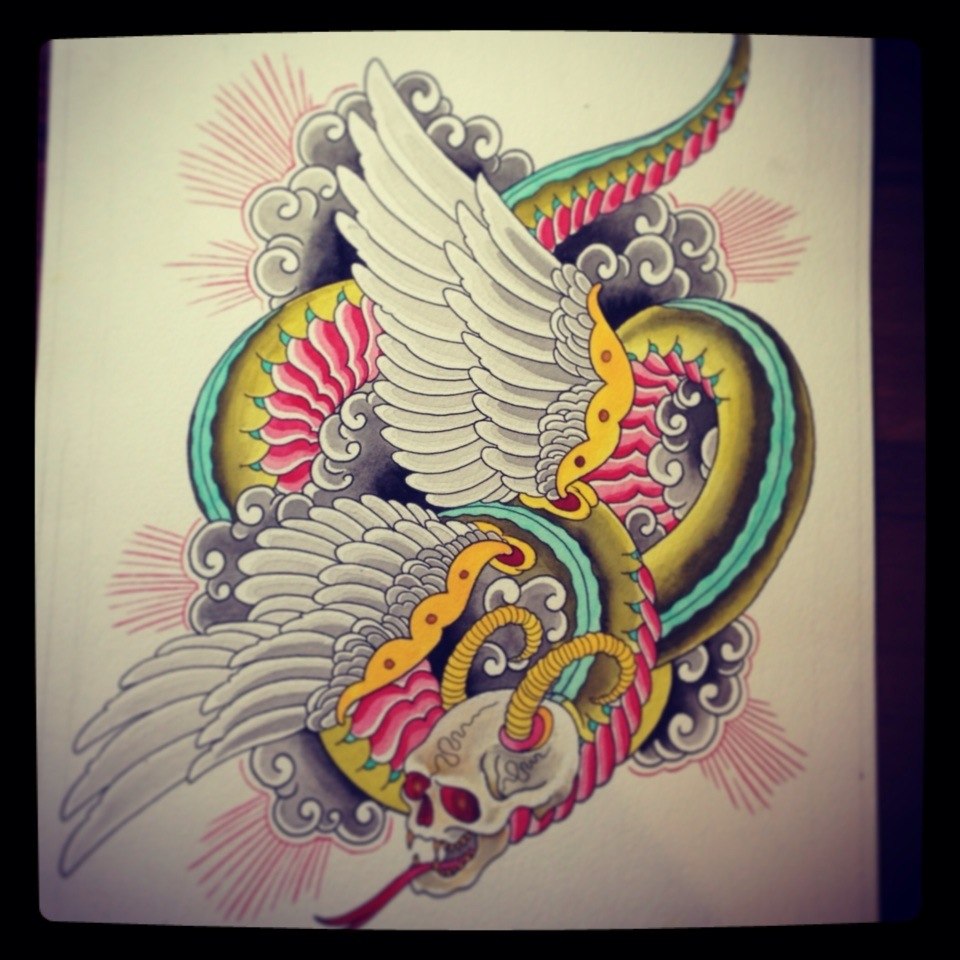 Крылатый змей. Свободный эскиз от Данилы-Мастера