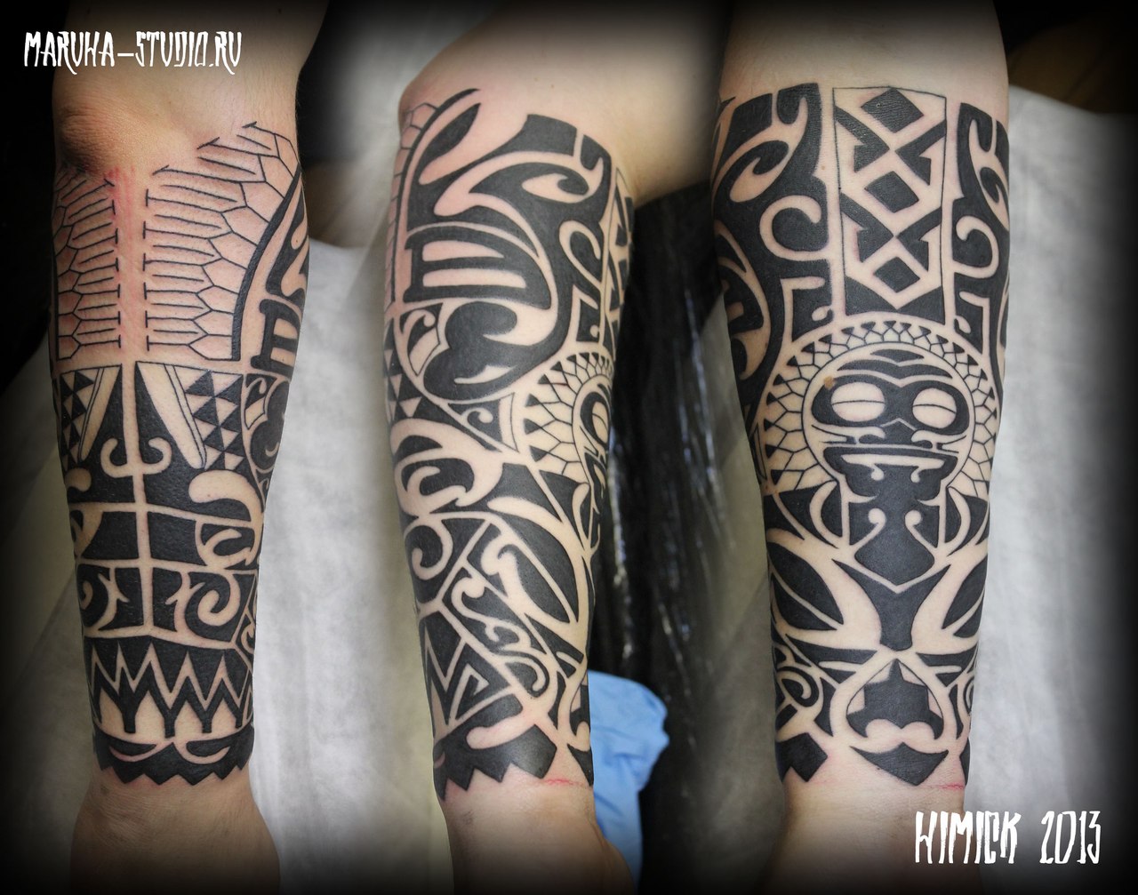 Художественная татуировка "Полинезия" от Евгения Химика.