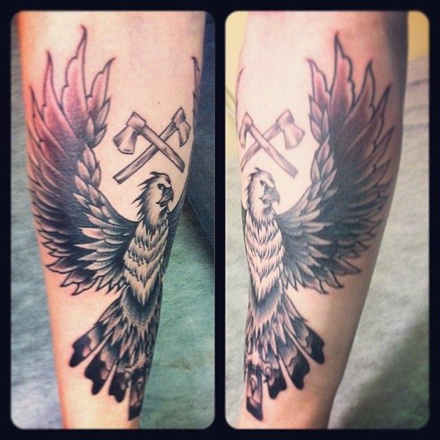 Художественная татуировка "Орёл" от Валеры Моргунова.