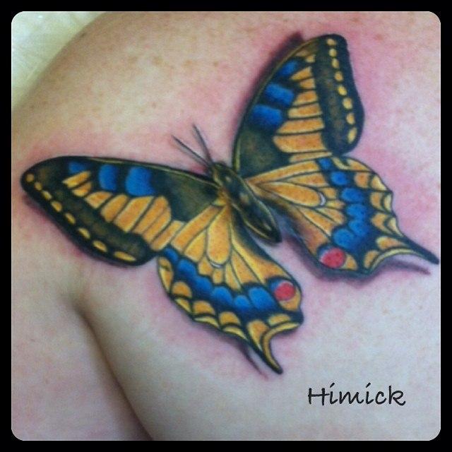 Художественная татуировка "Бабочка" от Евгения Химика.