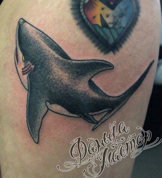 Художественная татуировка "Акула" от Данилы-Мастера