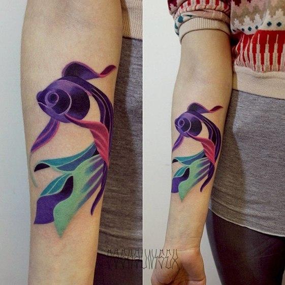 Художественная татуировка "Рыбка". Мастер Саша Унисекс.