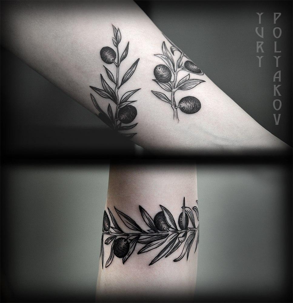 Художественная татуировка "Оливковая ветвь" от Юрия Полякова