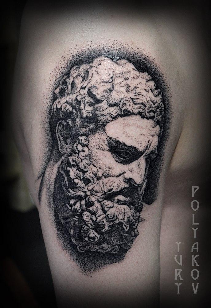 Художественная татуировка "Геракл" от Юрия Полякова