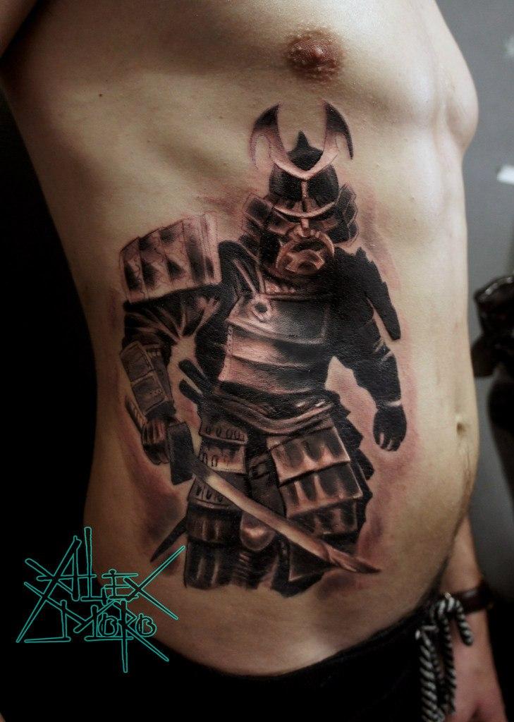 Художественная татуировка "Самурай" от Александра Морозова
