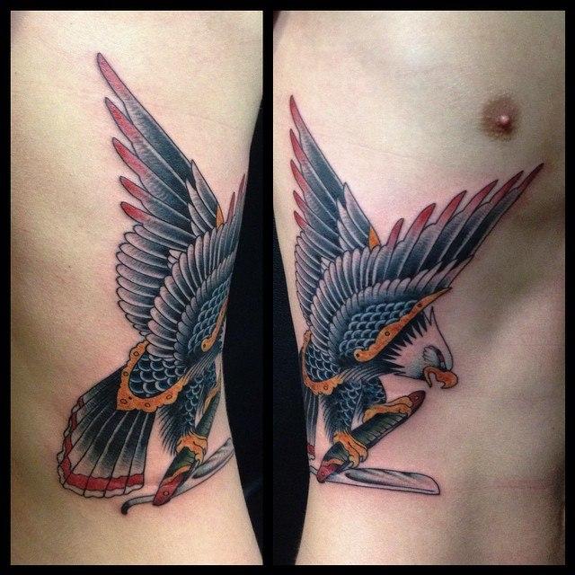 Художественная татуировка "Орел" от Данилы-Мастера