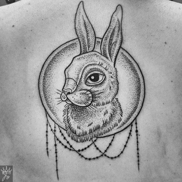 Художественная татуировка "Кролик". Мастер Ксения Jokris Соколова.