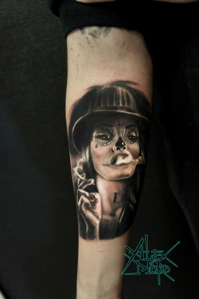 Художественная татуировка "Девушка" от Александра Морозова