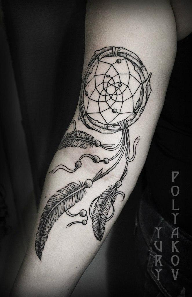 Художественная татуировка "Ловец снов" от Юрия Полякова