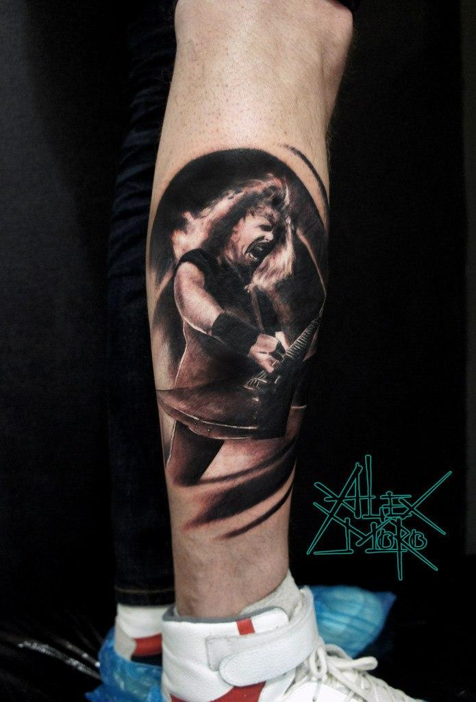 Художественная татуировка "Портрет Джеймса Хетфилда" от Александра Морозова