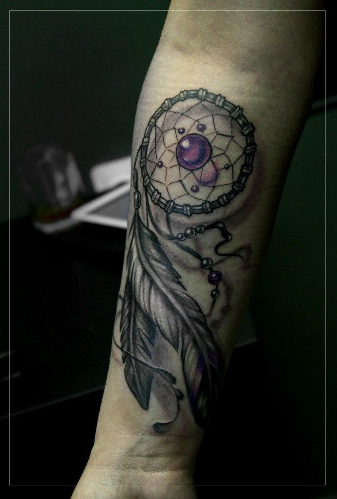 Художественная татуировка "Ловец снов". Мастер Мария Скляр.