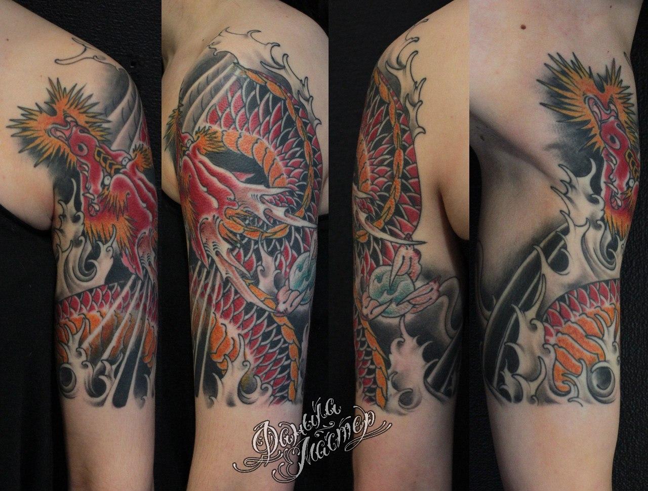Художественная татуировка "Дракон" от Данилы-Мастера