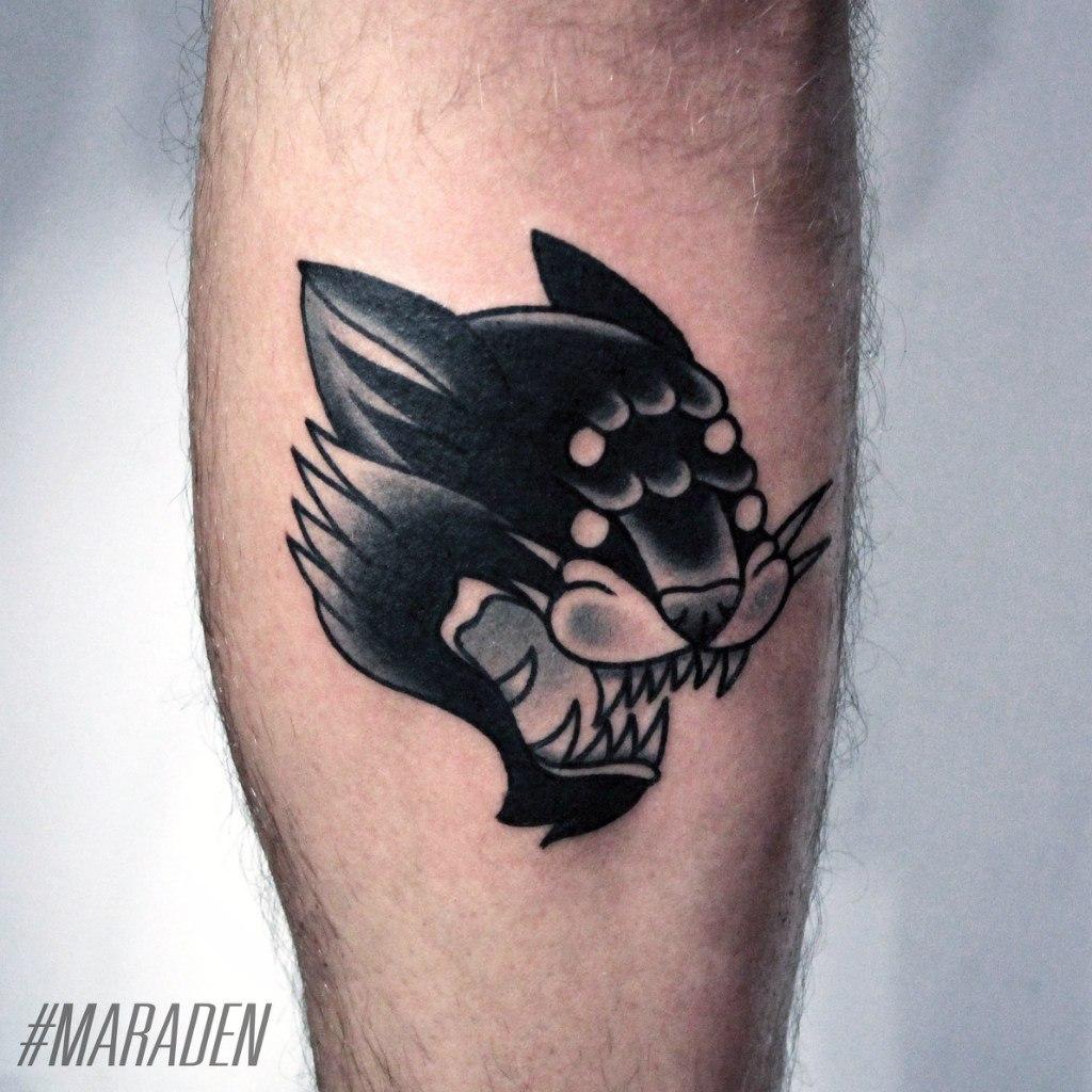 Художественная татуировка «Кошка». Мастер — Денис Марахин