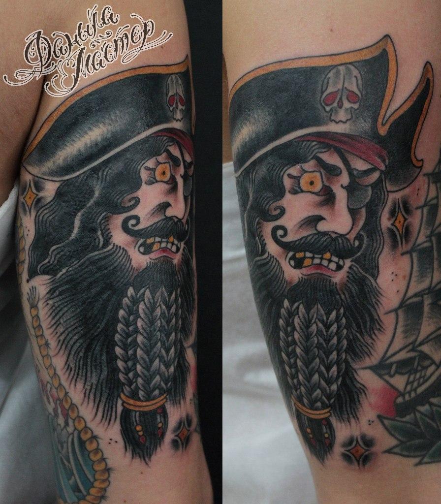 Художественная татуировка "Пират" от Данилы-Мастера